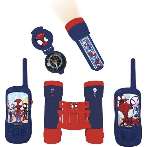 Lexibook Spidey e i Suoi straordinari Amici - Set Completo dell'avventuriero Spiderman, per Bambini, walkie-Talkie da 120 m, binocolo, Torcia, Bussola, Rosso/Blu, RPTW11SPLXB (1/5)