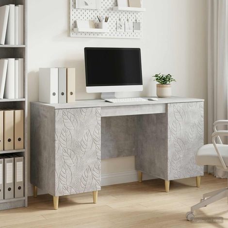vidaXL Schreibtisch Betongrau Holzwerkstoff 142,5 x 50 x 75 cm (1/5)