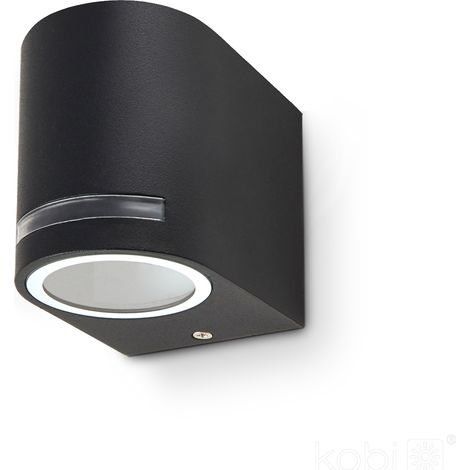 Applique murale extérieure noire en aluminium et verre 1xGU10 10 W IP44 QUAZAR 8 Kobi (1/5)