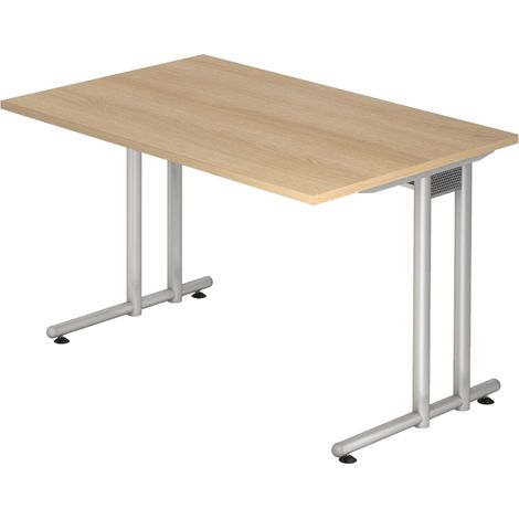 bümö Schreibtisch Serie-N Rechteck: 120 x 80 cm  Eiche
