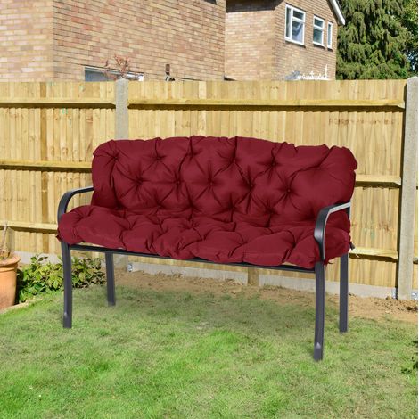 Bankauflage für 3-Sitzer, 150 x 49 x 49 cm, mit 6 Bändern, Polyester, Rot OKMYHOME (1/5)