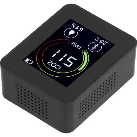 ZN‑AZ‑2CO1 3-in-1 Intelligenter Kohlendioxid-Detektor Multifunktionaler Infrarot-Luftqualitätsmonitor Schwarz (1/5)