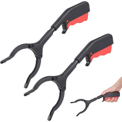 Lot de 2 pinces ramasse-déchets de 30 cm, outil de ramassage pour recyclage et nettoyage, préhension facile et hygiénique (1/5)
