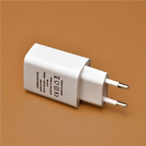Lot de 2 chargeurs USB 5V 2A, adaptateur secteur norme UE pour téléphone portable (1/3)