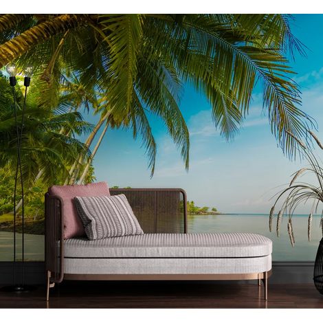 Papier Peint Tropical - Plage et Palmiers Exotiques - 150 x 250 cm (1/2)