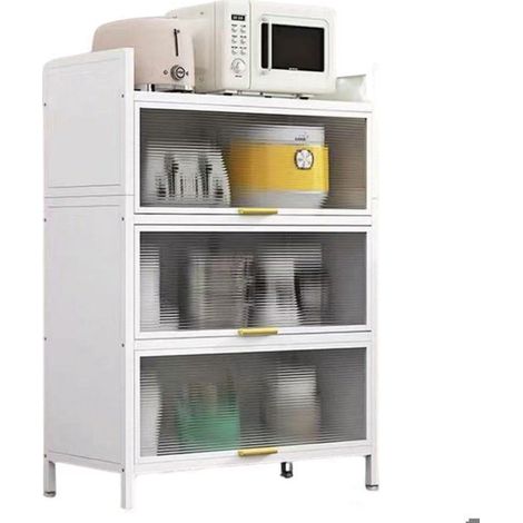 Armadio da cucina - SEVENCOMFORT - 4 ripiani - Metallo - Bianco - 112 cm di altezza