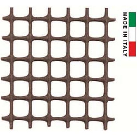 1ROTOLO RETE IN PLASTICA QUADRA MARRONE MM.10X10 - maglia mm.10x10, altezza cm.100