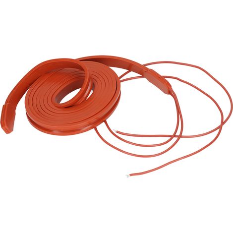 Fil chauffant en silicone flexible étanche 220 V CA 15 x 2000 mm 150 W pour compresseurs de climatiseurs, carters, turbines, échangeurs de chaleur à plaques, fils chauffants de dégivrage, câbles de tr (1/5)