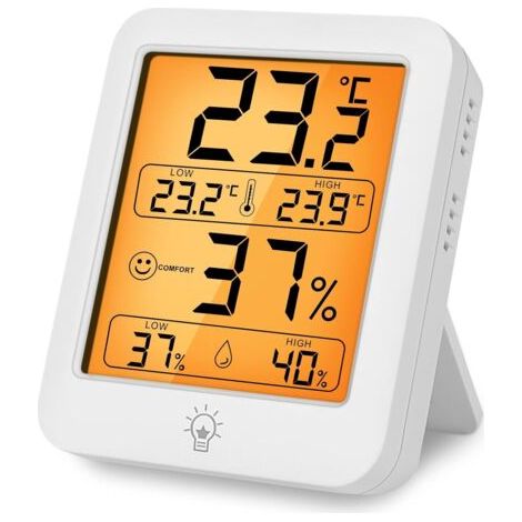 Thermomètre et hygromètre numérique d'intérieur, 1 pièce, avec rétroéclairage, réponse rapide en 5 secondes, indicateur et moniteur de température et d'humidité