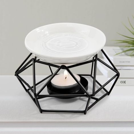 Profumo per fondente, bruciatore di oli in ceramica e metallo, diffusore di aromi con candela (1/5)
