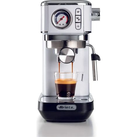 Ariete 1381 Macchina da Caffè Manuale Cialde ESE e Polvere 1300W 15 Bar Bianco