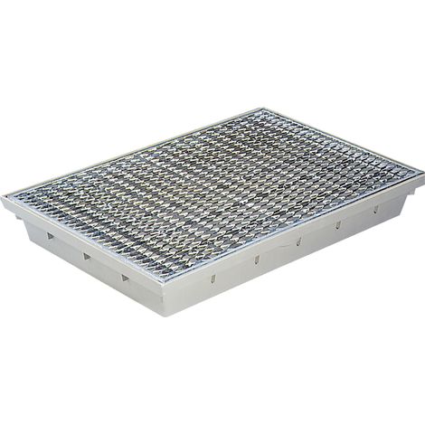 MEA – Paillasson encastrable SMC 60x40x8 cm – Résistant aux températures de -35° à +200°C – Grille caillebotis en métal déployé – Pour évacuation des salissures