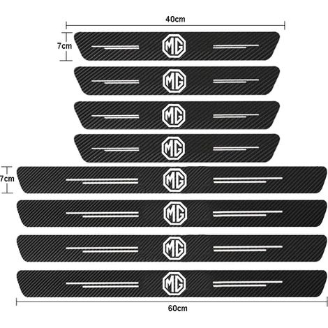 (8 pièces pour MG) Protections de seuil de porte de voiture,motif fibre de carbone,autocollants pour MG MGGT MGRX5 MGRX8 MGHS MGZS MGZX MG3 MG5 MG6 (1/3)