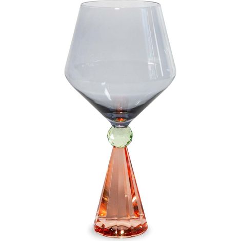 WD LifeStyle Calice per Gin Tonic in Verto Base Effetto Diamante Pesca Grigio (1/3)