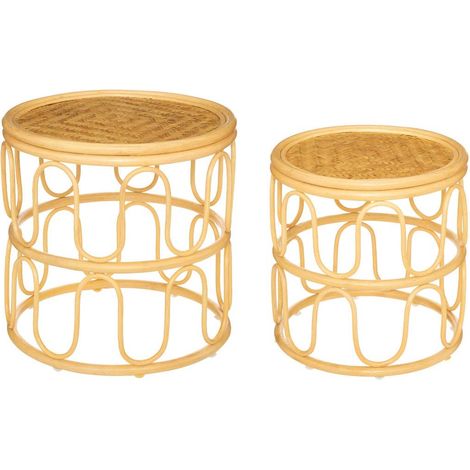 Tables gigognes en rotin Henriette Atmosphera (1/4)