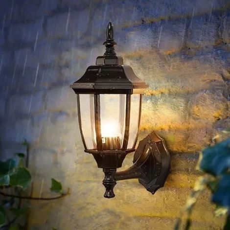 Applique murale de style américain, lampe de couloir, lampe de jardin hexagonale d'extérieur, lampe de cour, lampe de balcon, applique murale résistante à la pluie (1/5)