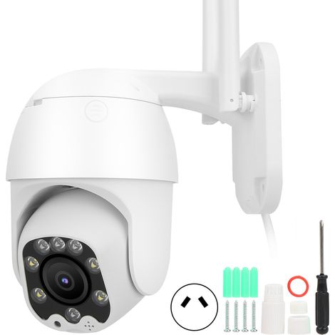 Caméra PTZ WiFi 1080P 8 LED infrarouges, vision nocturne IP66 étanche, détection de mouvement, 100-240V prise AU (1/5)
