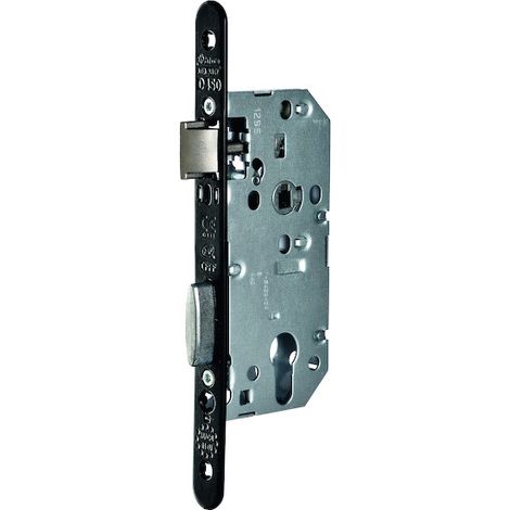 Serrure D45 clé i VACHETTE axe 50 entraxe 70 bouts ronds verni noir droite - sans gache - D455VR50T20/10SG