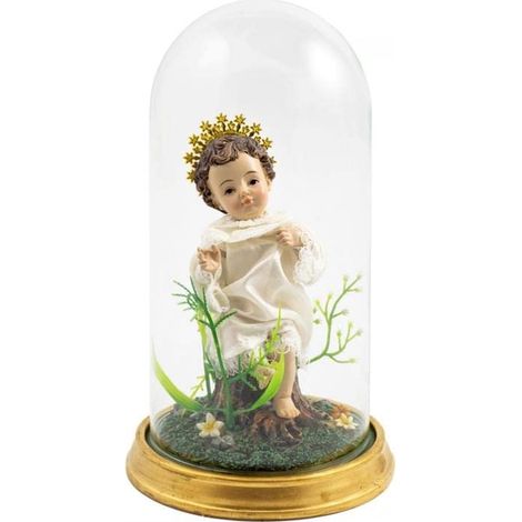 Enfant Jésus en Verre en résine Peinte à la Main 15 cm