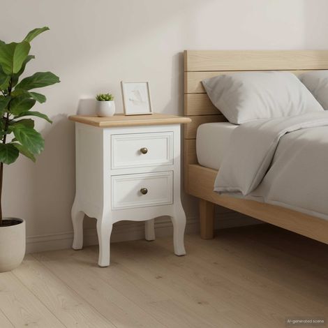 vidaXL Mesitas de noche 2 unidades MDF blanco 35x30x49 cm (1/5)