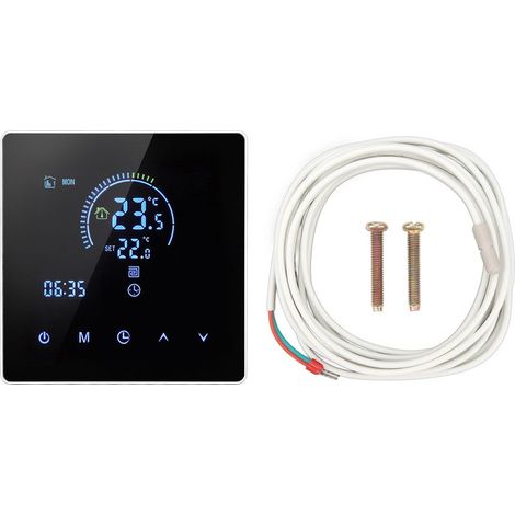 Thermostat intelligent programmable numérique grand écran tactile chauffage mural compatible pour Tuya 3500W AC90-240V 16A (avec ligne de détection de 3 m) (1/5)