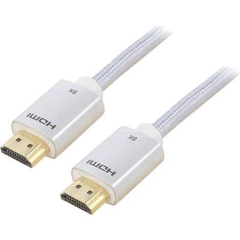 Cable HDMI 2.1 male des deux cotes 2m argent
