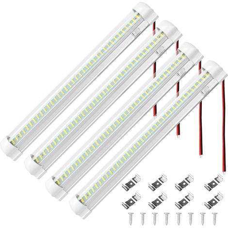 Dengmx-80V 108 Ruban LED SMD Plafonnier Voiture pour - aluminium et cuivre, 3,5 cm, blanc, 12V - automobile / bricolage - Lot de 4 pièces (1/5)