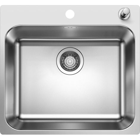 Blanco Supra 500 - Lavello, 54x50 cm, con comando eccentrico dello scarico, acciaio inox spazzolato 526355 (1/2)