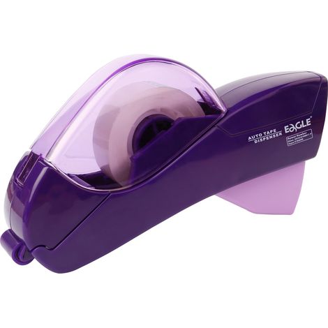 Distributeur automatique de ruban adhésif, pistolet à ruban, design à main unique, 1 rouleau de 12 mm et 1 rouleau de ruban adhésif de 0,75 pouces (19 mm) (violet) (1/5)