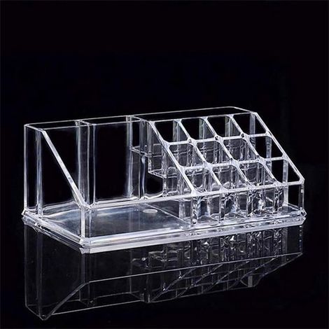 Boîte de rangement à 3 compartiments pour rouges à lèvres et pinceaux de maquillage, organisateur de cosmétiques, organisateur de coiffeuse, boîte de rangement pour cosmétiques dans la salle de bain (1/5)