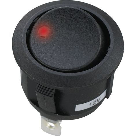 Tru Components – Interrupteur à bascule automobile 1587931 12 V/DC 20 A – Indicateur LED rouge/jaune – Câble de raccordement inclus – Ø de montage 20.2 mm