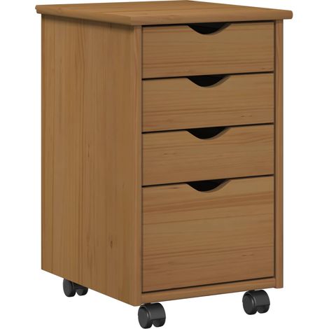 Gabinete rodante MOSS Marrón Miel 34 x 39 x 56 cm Pino macizo vidaXL