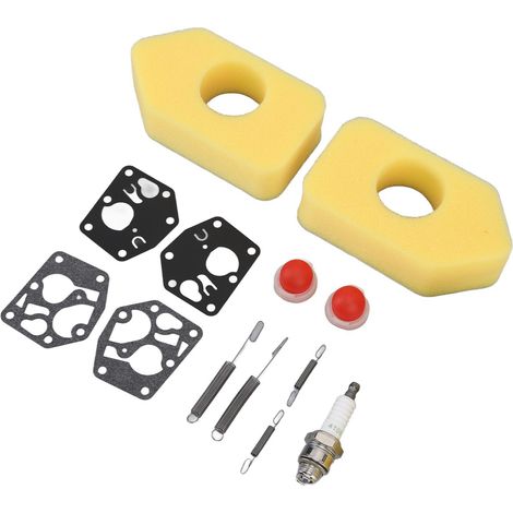 Lot de 2 kits dépannage tondeuse filtre à air membrane poire amorçage ressort bougie pour moteur Classic Sprint 3.5-4.5HP Q45 35 375 40 (1/5)