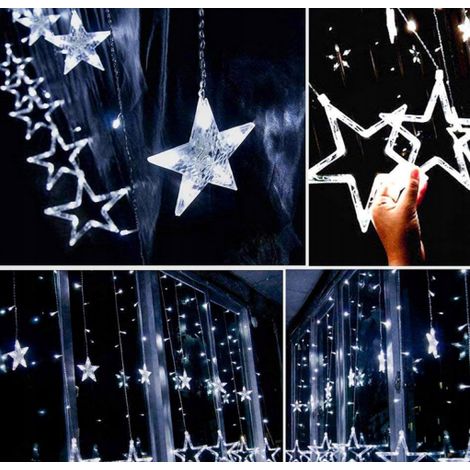 Cortina de luces LED para árbol de Navidad, estrellas para árboles de Navidad fríos, 120, 4,7 m (1/2)