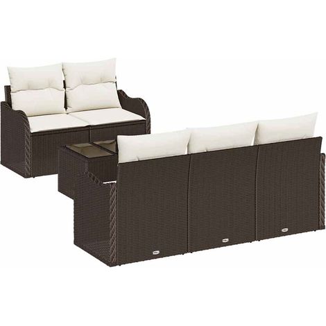 Maison Exclusive - Garten-Sofa-Set mit Kissen mit Speicher 6 pcs