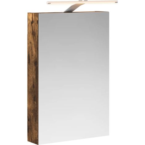Mobiletto per specchio da bagno Rovere fumé 40 x 10,5 x 60,5 cm vidaXL