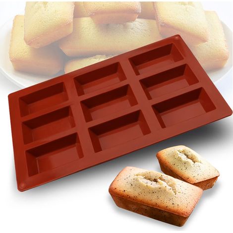 Moule en silicone flexible 9 cavités pour pâtisserie, chocolat, savon DIY - Rectangulaire (1/5)