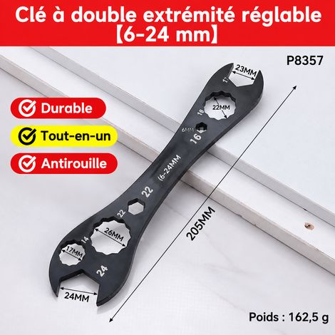 Clé climatisation multifonction double tête 6-24mm 23 24 P8357, 30 × 26 × 2 cm, 170 g. – Livraison gratuite (1/4)