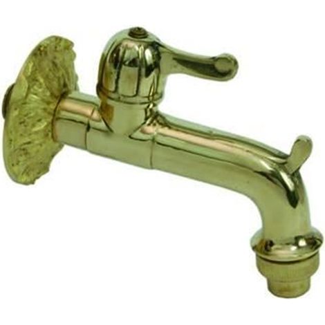 Rubinetto artistico in ottone a leva oro lucido attacco m 1/2 (1/2)