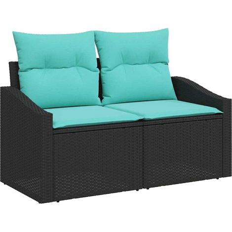 Garden Sofa Grey 123 x 62 x 69cm Poly Rattan vidaXL