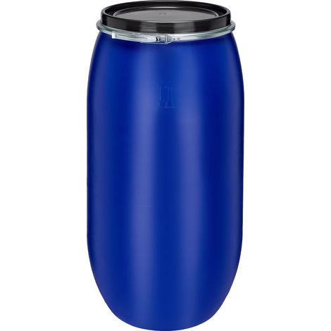 Garronda réservoir d'eau de 150 litres, Baril Alimentaire, fût à Large Ouverture en HDPE et sans BPA, tonneau de Jardin, bac à Aliments pour Animaux, conteneur d'eau, tonneau Universel GD-0078, Bleu