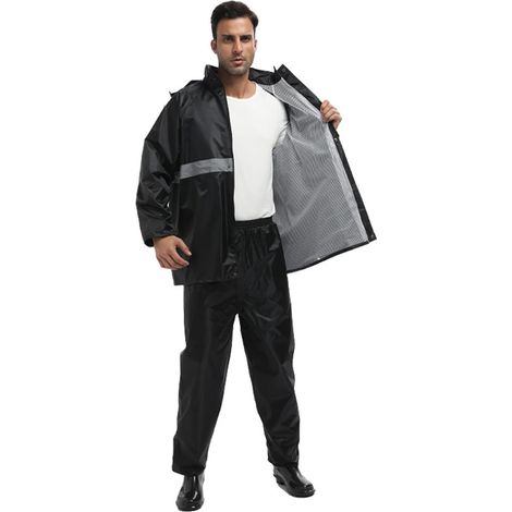 Imperméable fendu, ensemble pantalon de pluie, tissu Oxford réfléchissant, imperméable de protection pour adultes, imperméable de travail pour moto (1/5)