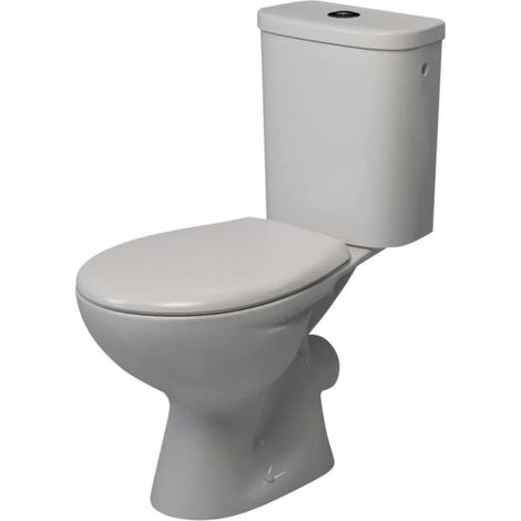 Pack WC au sol avec réservoir pré-installé – Double chasse 3/6L – Céramique blanche – Abattant inclus – Dimensions 360x779x630mm – Alterna (1/4)