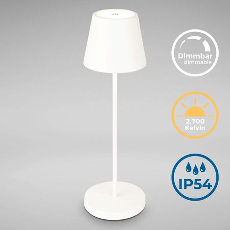 Tischlampe - 2,6W, 240lm, kabellos, led, dimmbar, warmweiß, weiß