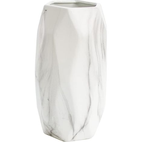 Hauteur 20 cm Vase Conique en Céramique Blanche pour Pampas, Moderne Haut Vase Decoratif pour Centre de Table Deco (1/5)