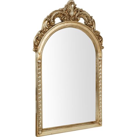 MIROIR MURAL EN BOIS FINITION ARGENT ANTIQUE FABRIQUÉ EN ITALIE