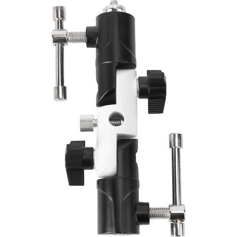 Support de lampe torche en aluminium en forme de U, réglable et indépendant, à 3 sections (noir et blanc)-14.5x8cm-White (1/4)