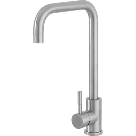 MISCELATORE RUBINETTO LAVELLO CUCINA ACCIAIO SPAZZOLATO CANNA SVEDESE FERIDRAS (1/2)