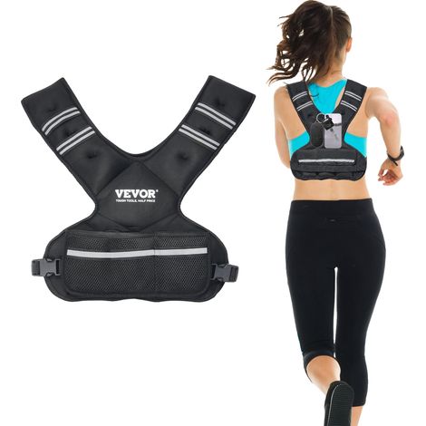 Chaleco lastrado VEVOR, 40 lb, chaleco lastrado ajustable, entrenamiento de fuerza, fitness, 32 lbs (1/2)