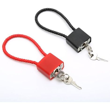 2 cadenas en câble d'acier à clé, manille longue 20 cm, hauteur intérieure 8,5 cm, corps 3,3 x 2 x 3 cm, pour vélo, portail, valise, casier (1/5)